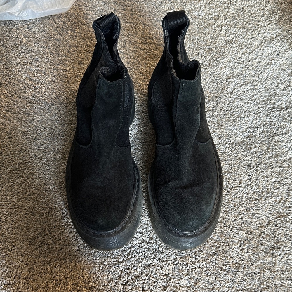 Black Suede Chelsea Boots